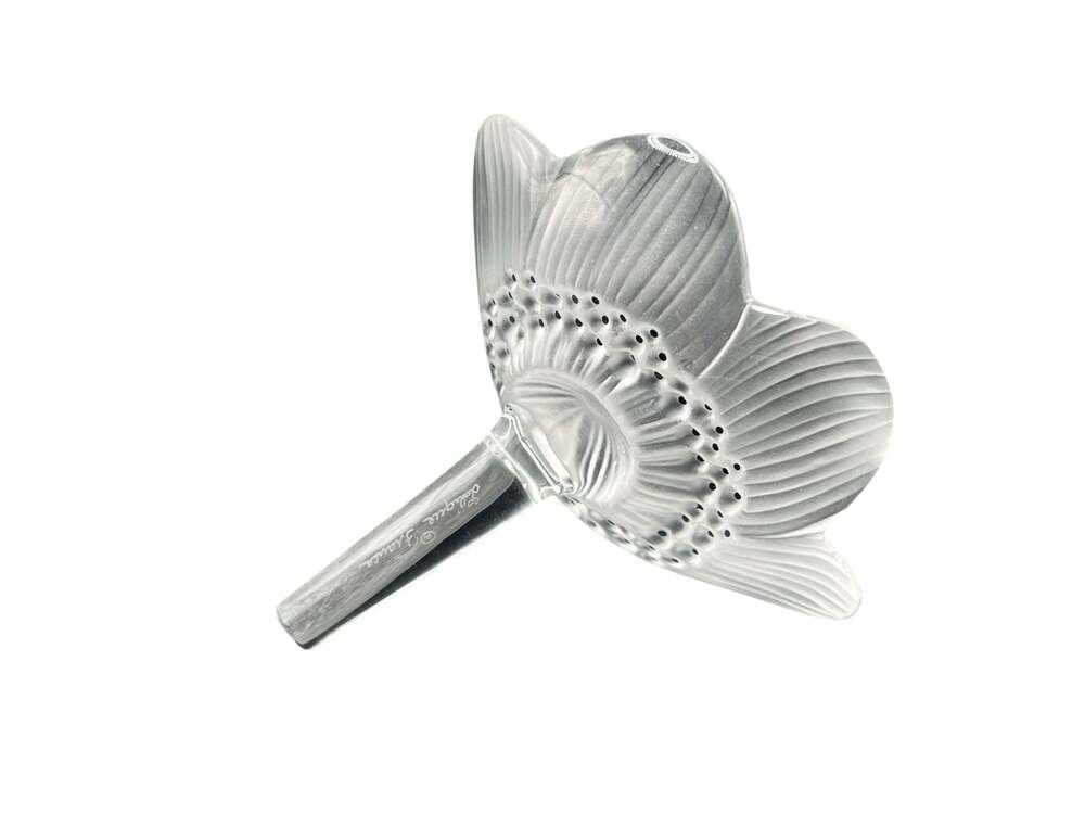 LALIQUE CRYSTAL ANEMONE FLOWER SCULPTURE